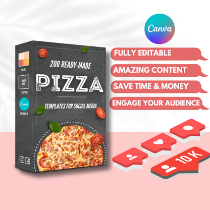200 Pizza Restaurant Posts - Social Media Templates