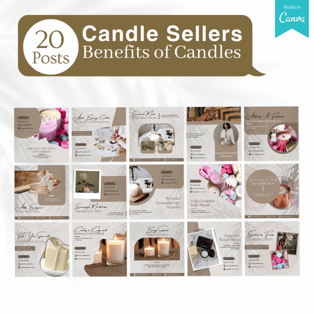 230 Candle Posts - Social Media Templates