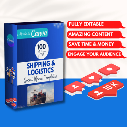 100 Shipping and Logistics Canva Templates Bundle