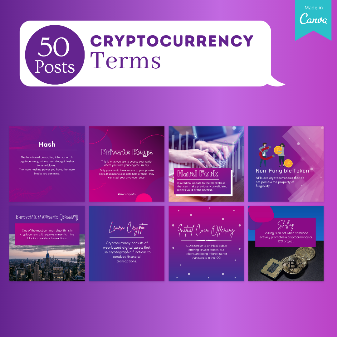 Cryptocurrency Posts -Social Media Templates