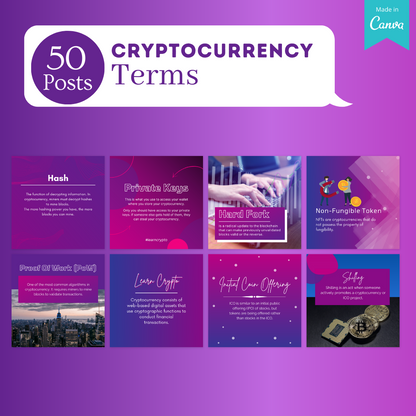 Cryptocurrency Posts -Social Media Templates