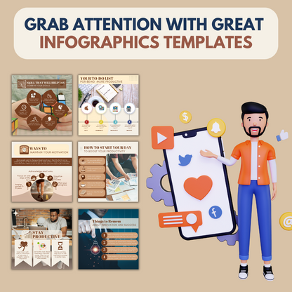 200 Goal Setting & Achievement  Posts - Social Media Templates