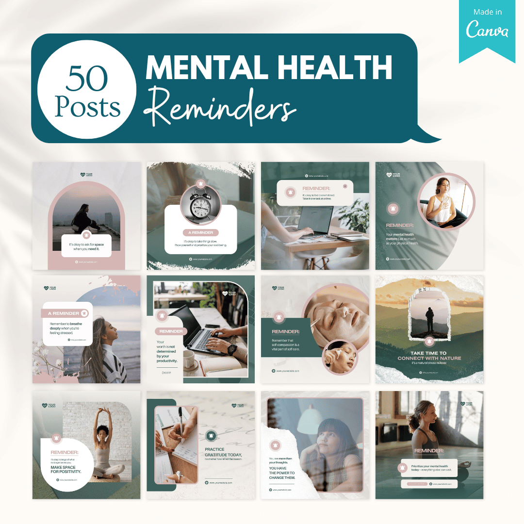 Mental Health Canva Templates Bundle