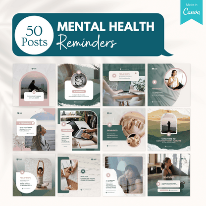 Mental Health Canva Templates Bundle