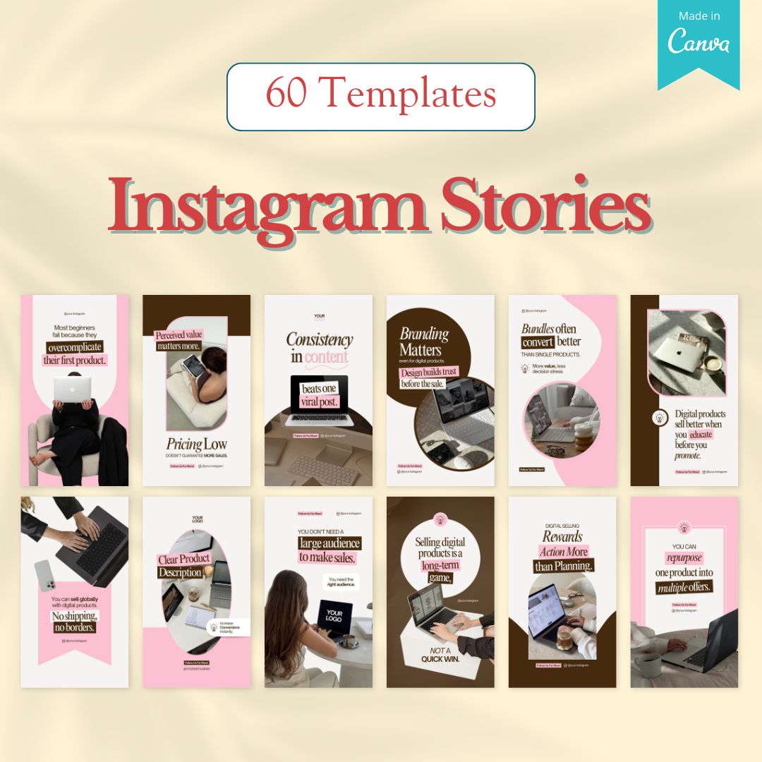 Digital Product Marketing Kit – 240 Canva Social Media Templates