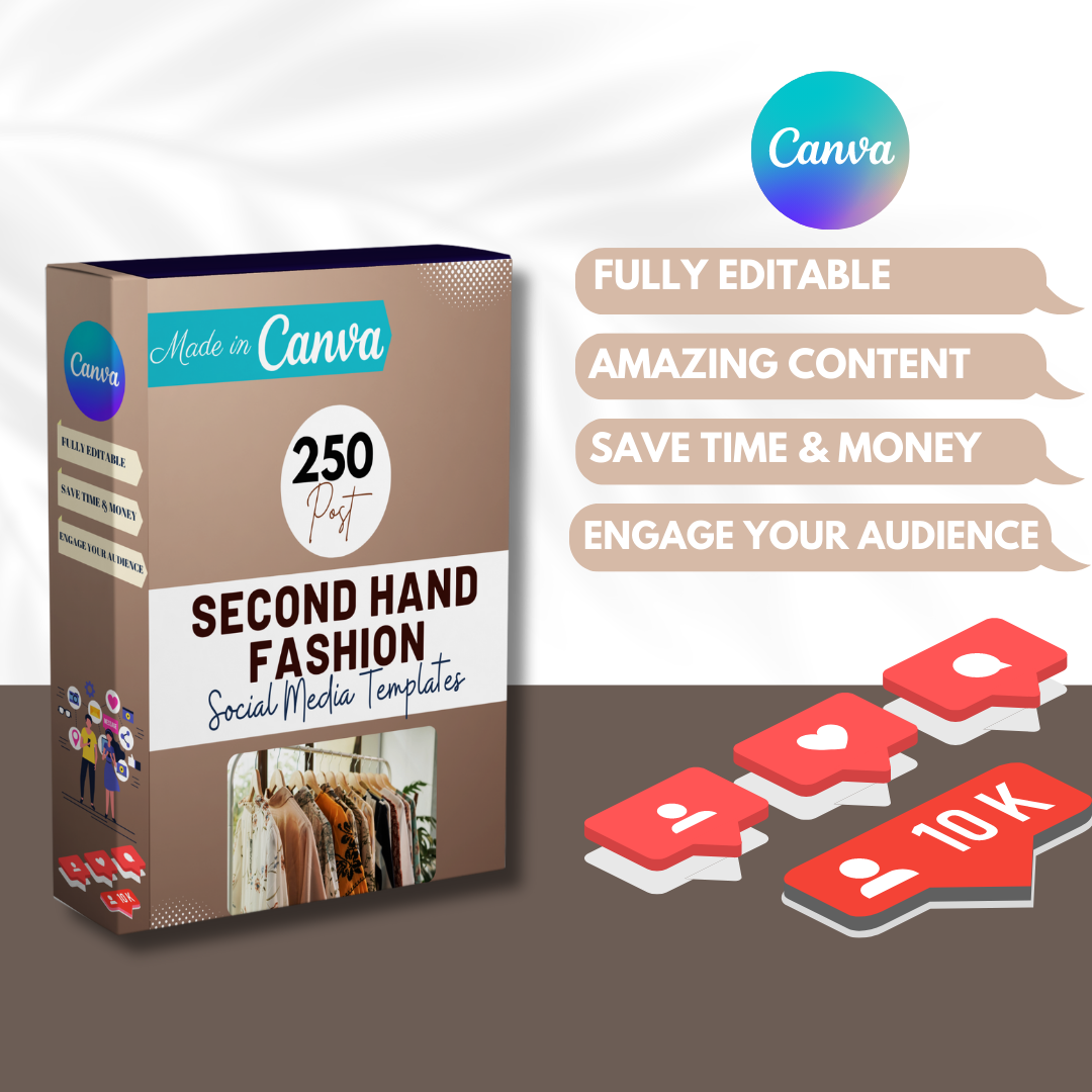 250 Second Hand Fashion Posts - Social Media Templates