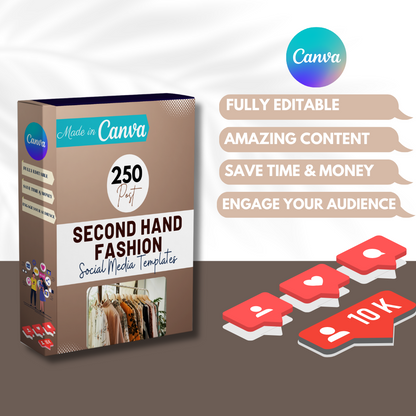 250 Second Hand Fashion Posts - Social Media Templates