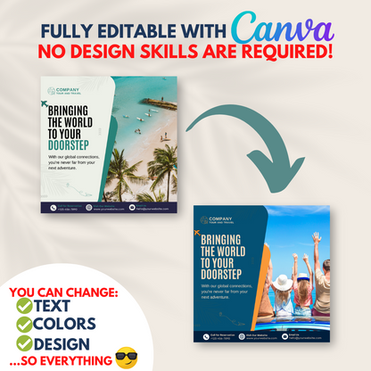 500 Travel Agency Posts - Social Media Templates