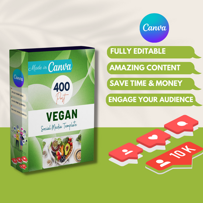 400 Vegan Posts -  Social Media Templates