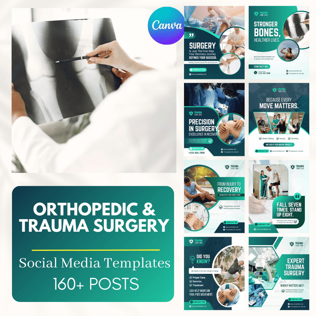 160 Orthopedic and Trauma Surgery Canva Templates