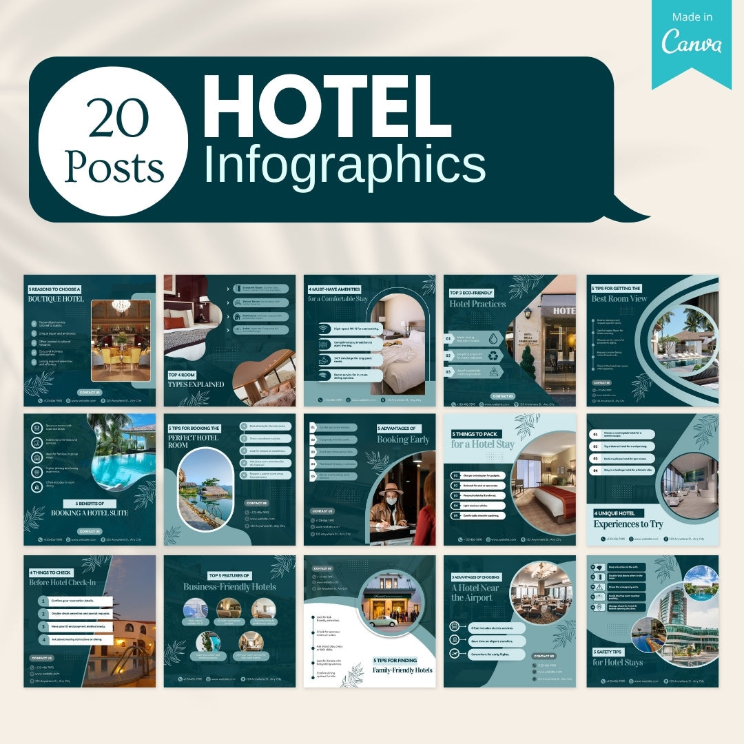 200 Hotel Canva Templates