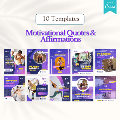 100 Aerobics & Zumba Canva Templates