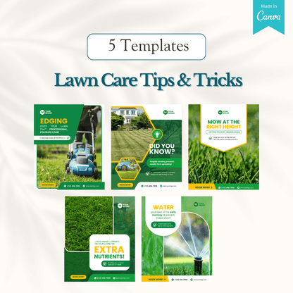 100 Lawn Mower Services Canva Templates