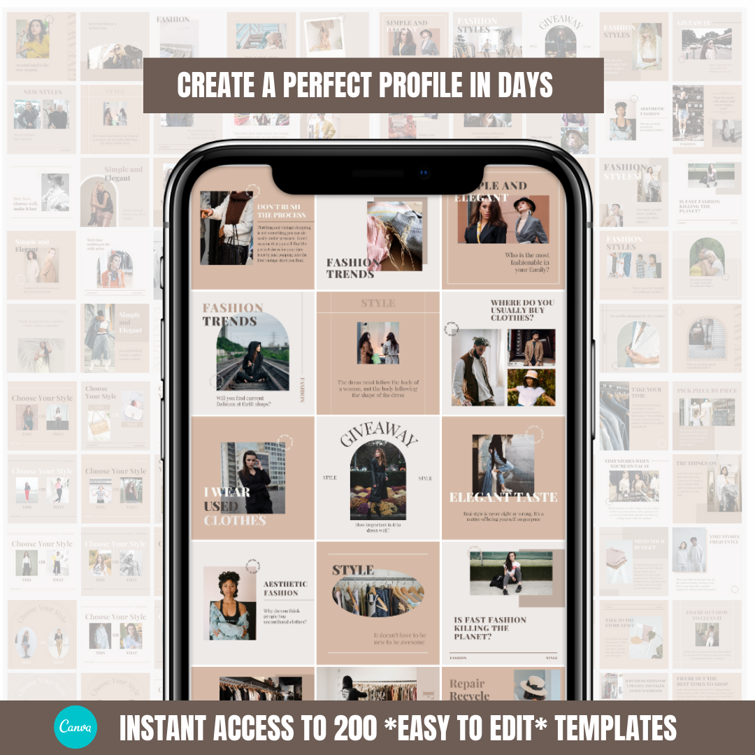 250 Second Hand Fashion Posts - Social Media Templates
