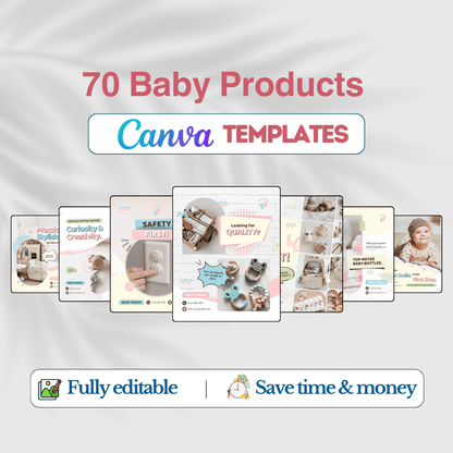 70 Baby Products Promotion Canva Templates
