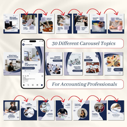 Accounting Carousels Bundle - 30 Done-For-You Topics