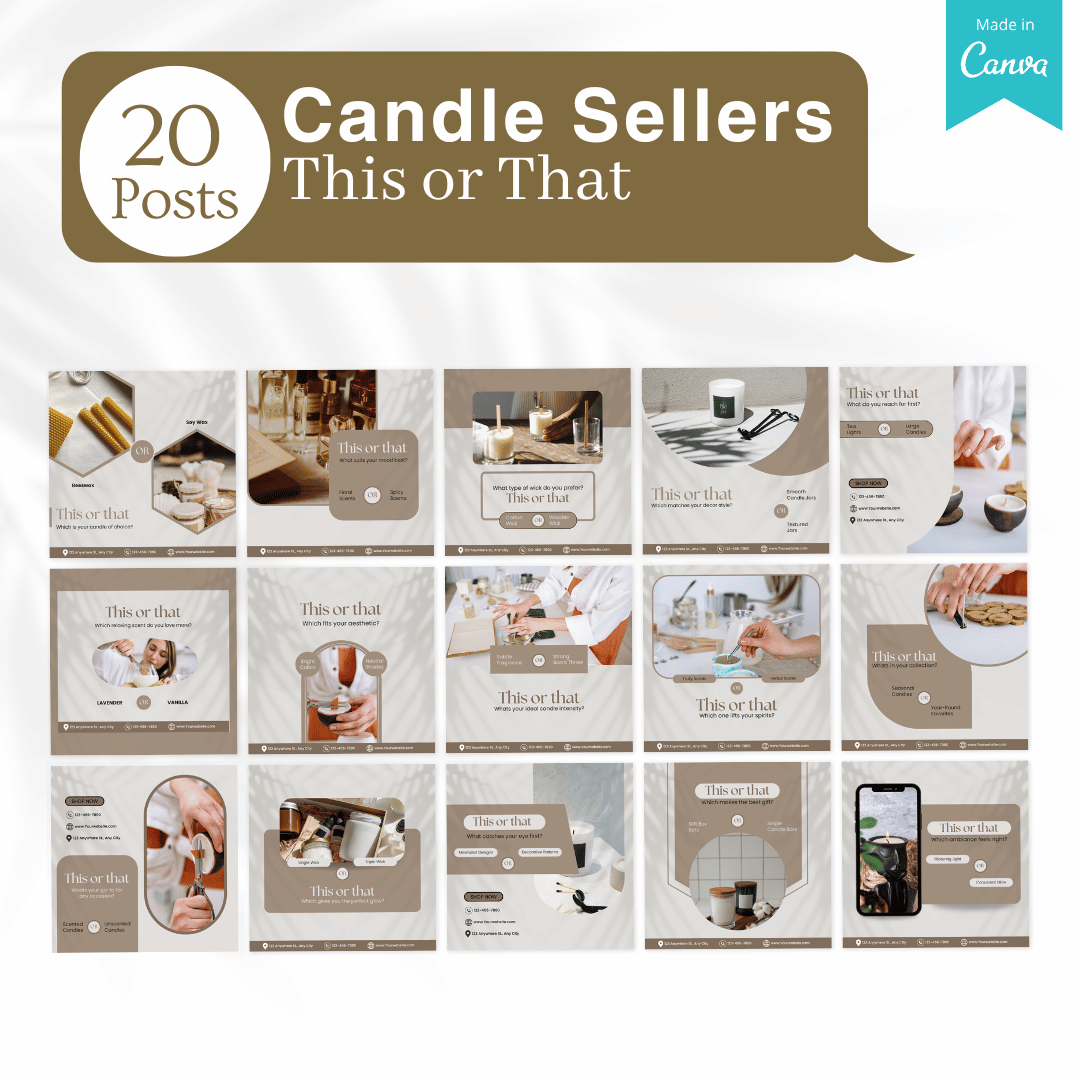 230 Candle Posts - Social Media Templates