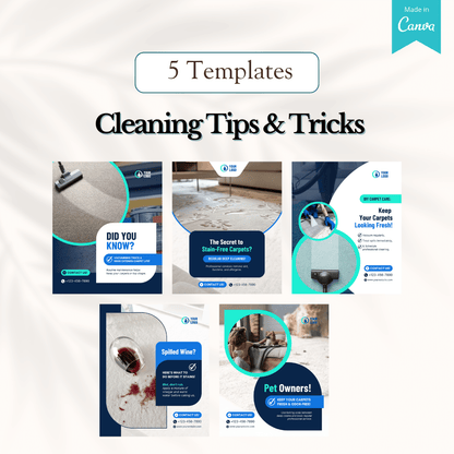 100 Carpet Cleaning Services Canva Templates