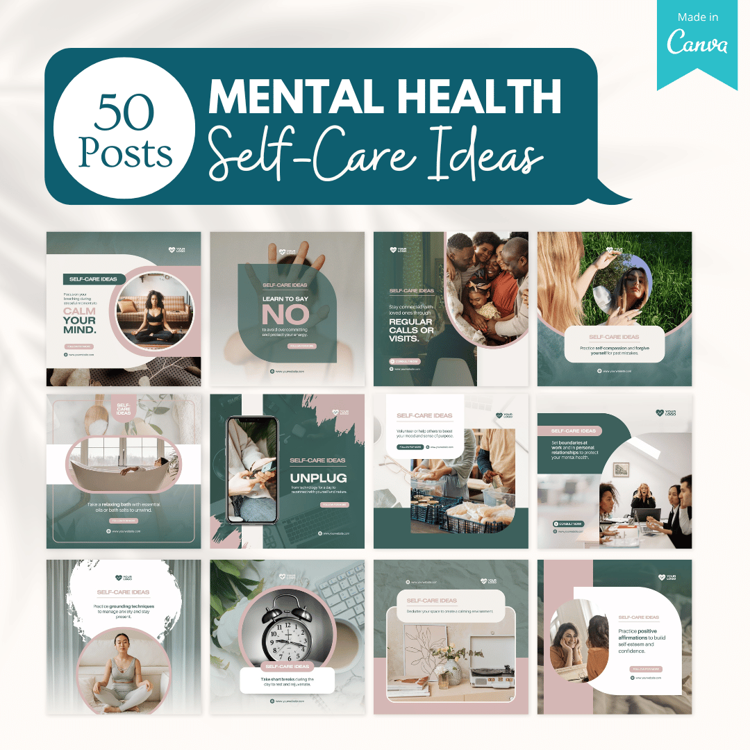 Mental Health Canva Templates Bundle