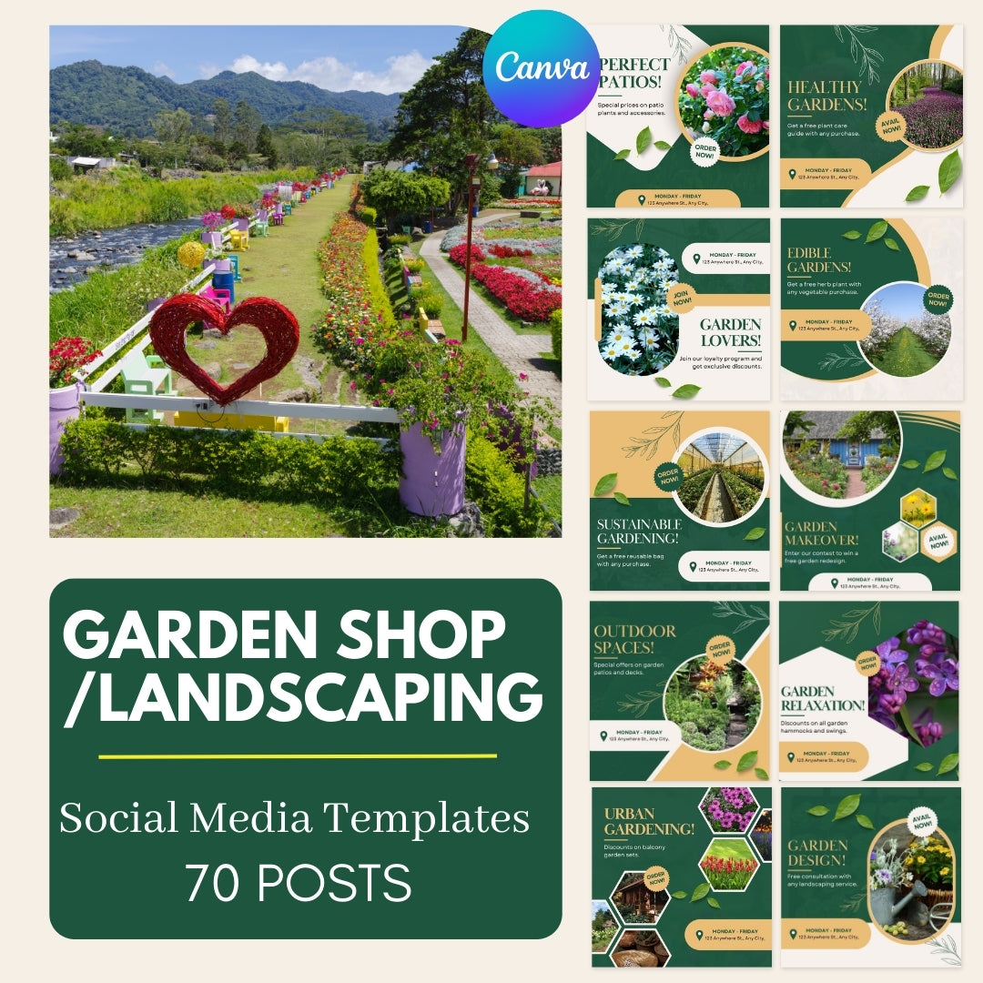 70 Garden Shop/Landscaping Promotion Canva Templates