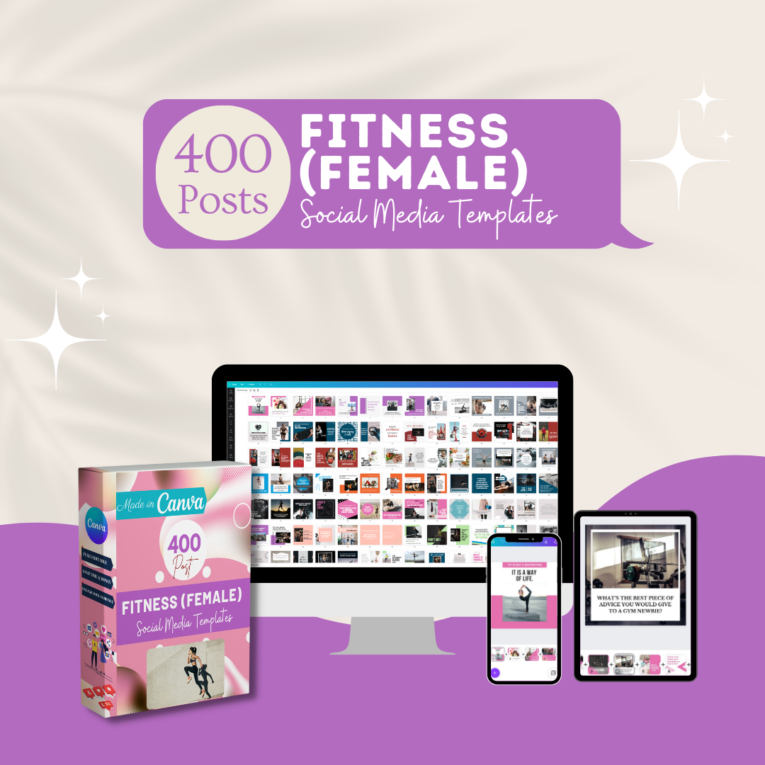 400 Fitness  (Female) Posts - Social Media Templates