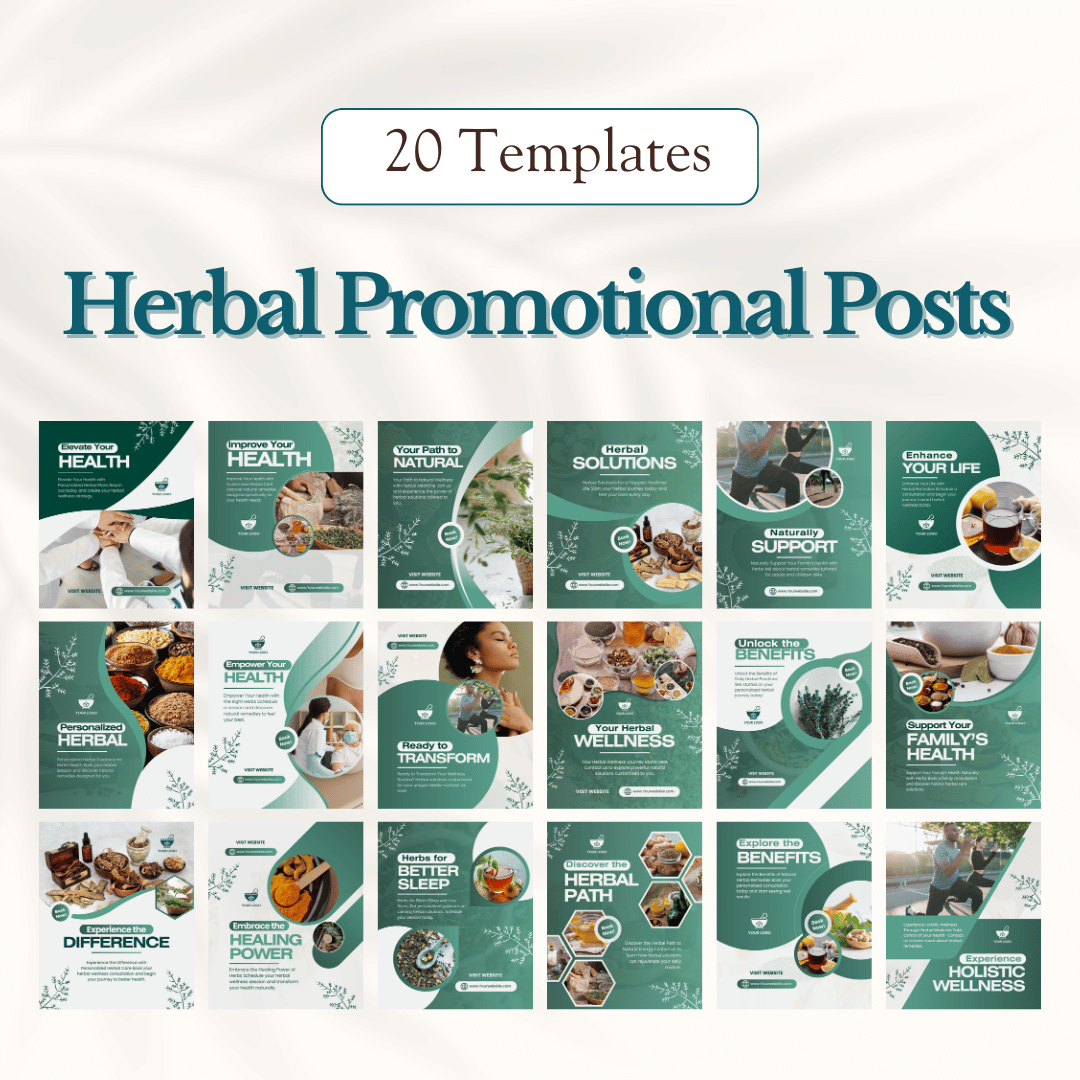 300 Herbal Medicine Posts - Social Media Templates