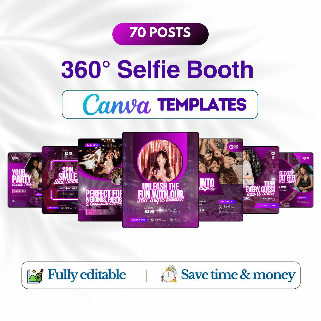 Selfie Booth Promotion Canva Templates