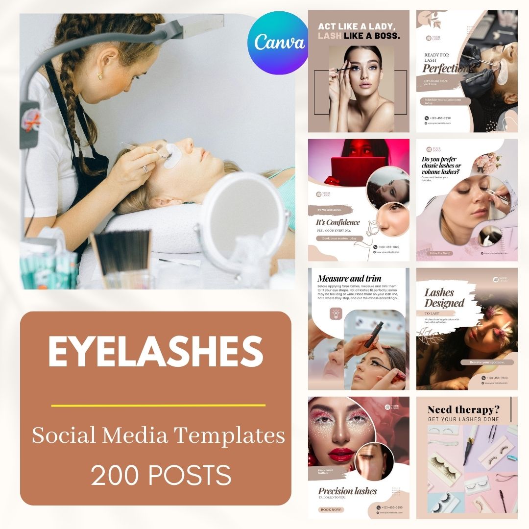 200 Eyelashes Posts - Social Media Templates