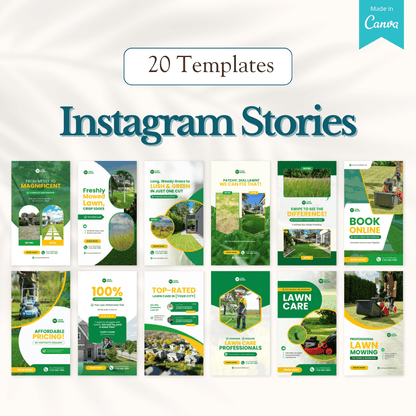 100 Lawn Mower Services Canva Templates