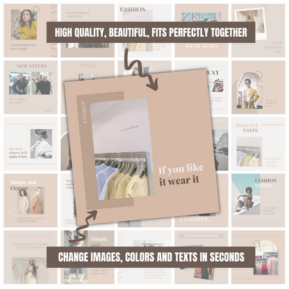 250 Second Hand Fashion Posts - Social Media Templates