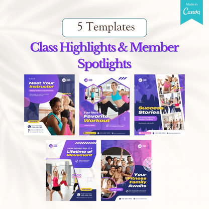 100 Aerobics & Zumba Canva Templates