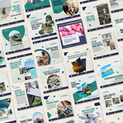 500 Travel Agency Posts - Social Media Templates