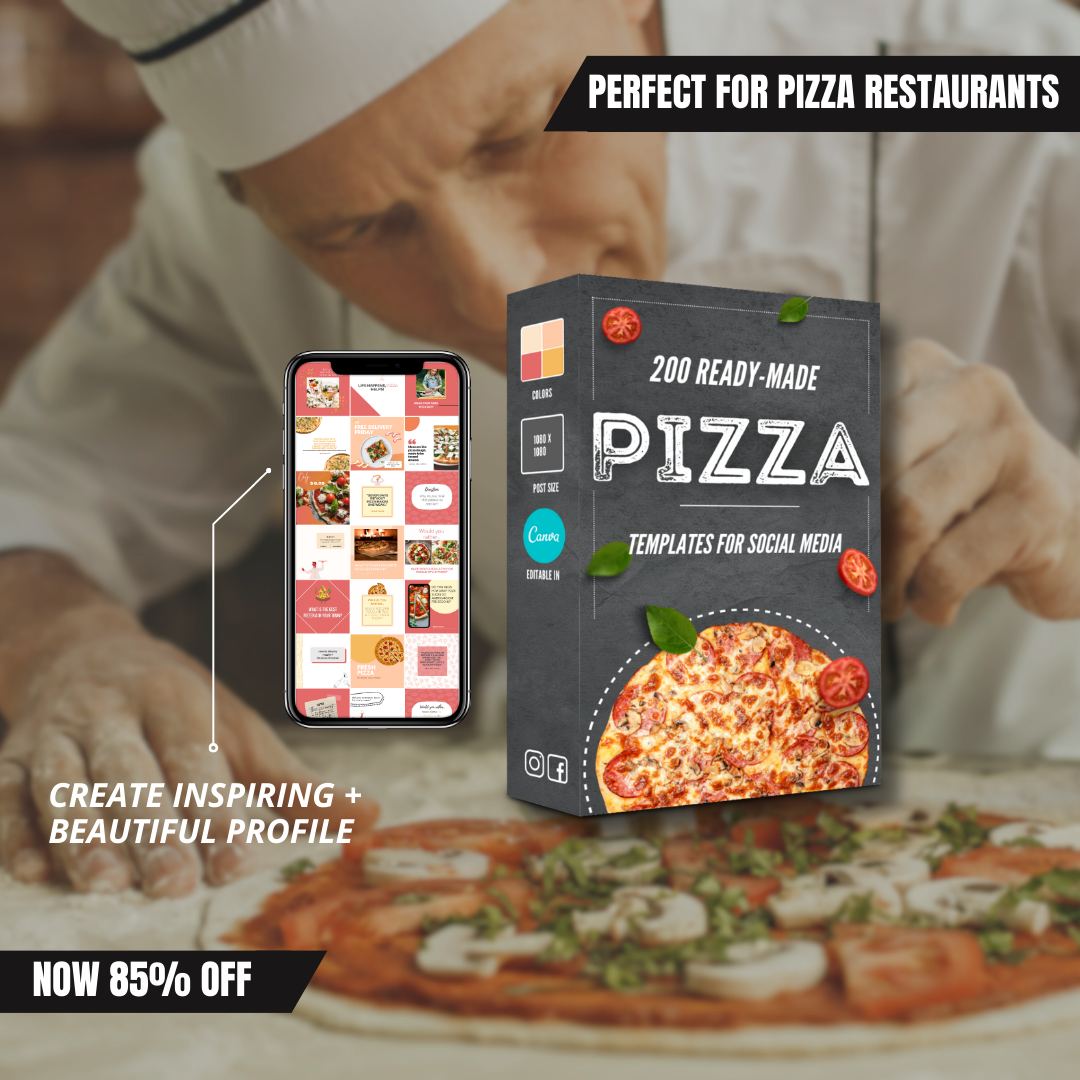 200 Pizza Restaurant Posts - Social Media Templates