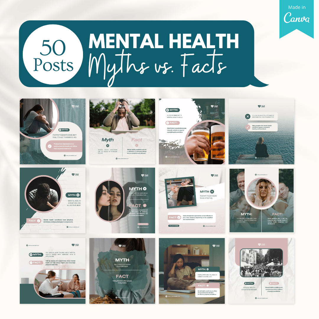 Mental Health Canva Templates Bundle