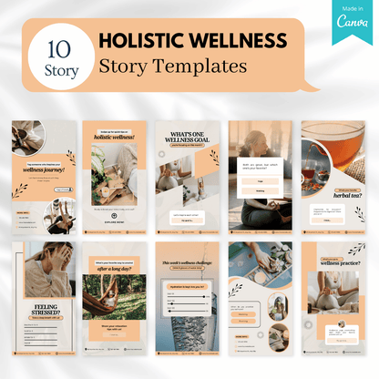 100 Holistic Wellness Canva Templates