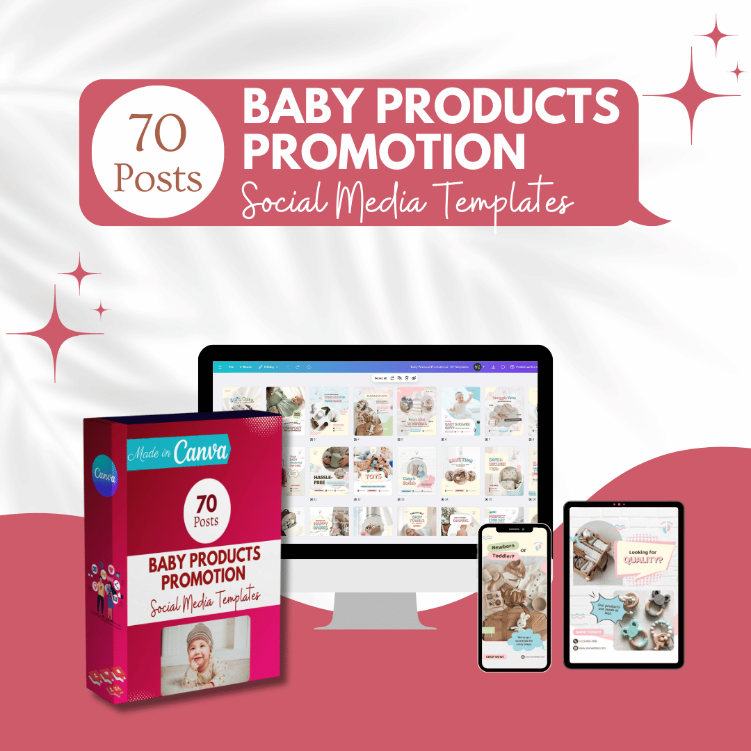 70 Baby Products Promotion Canva Templates