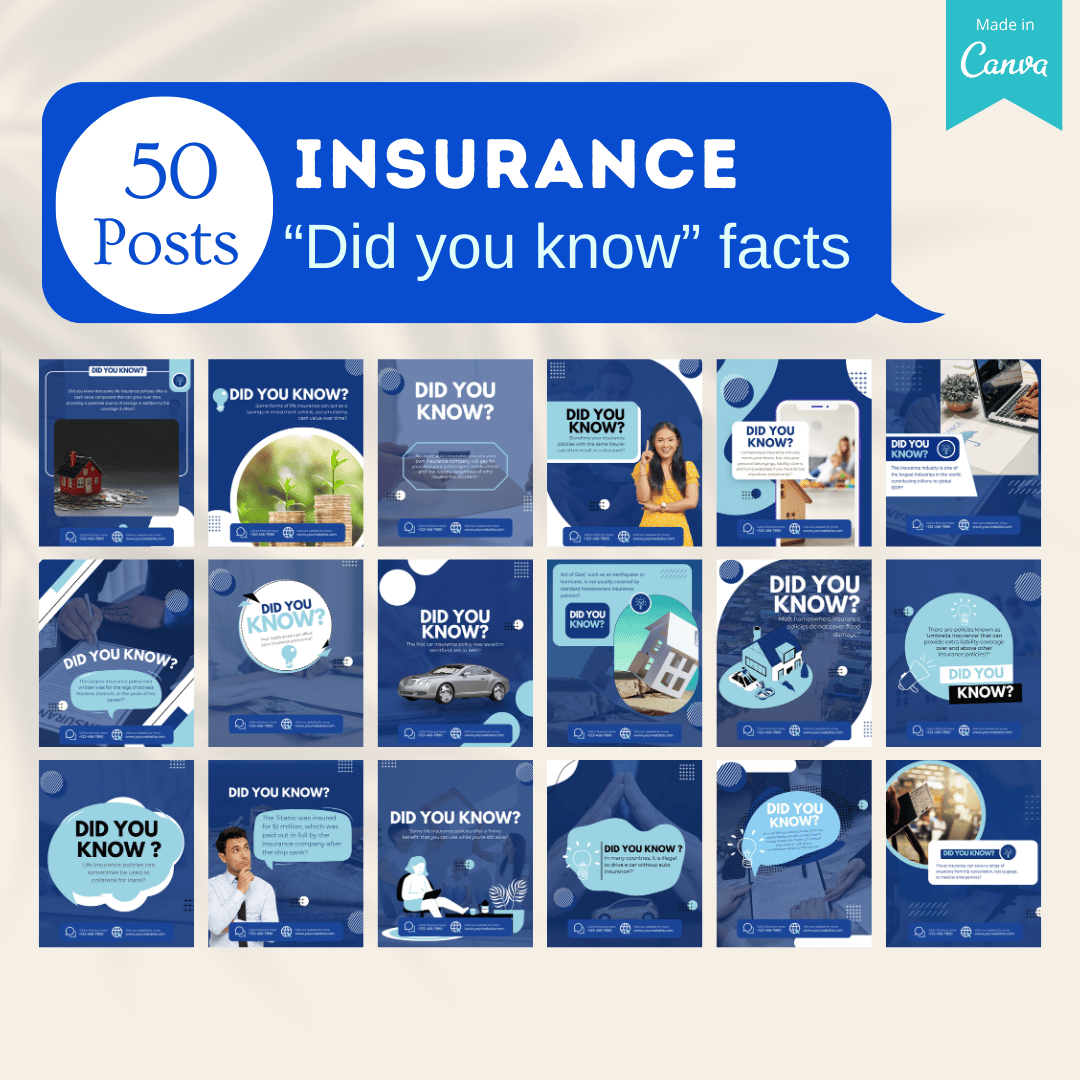500 Insurance Agent Social Media Templates