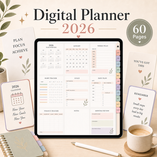 Digital Planner 2026 - 60 Pages