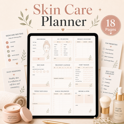 Skin Care Planner - 18 Pages