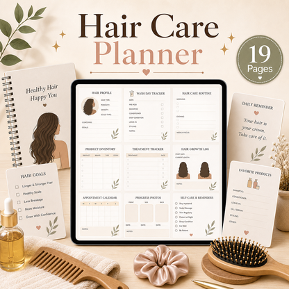 Hair Care Planner - 19 Pages