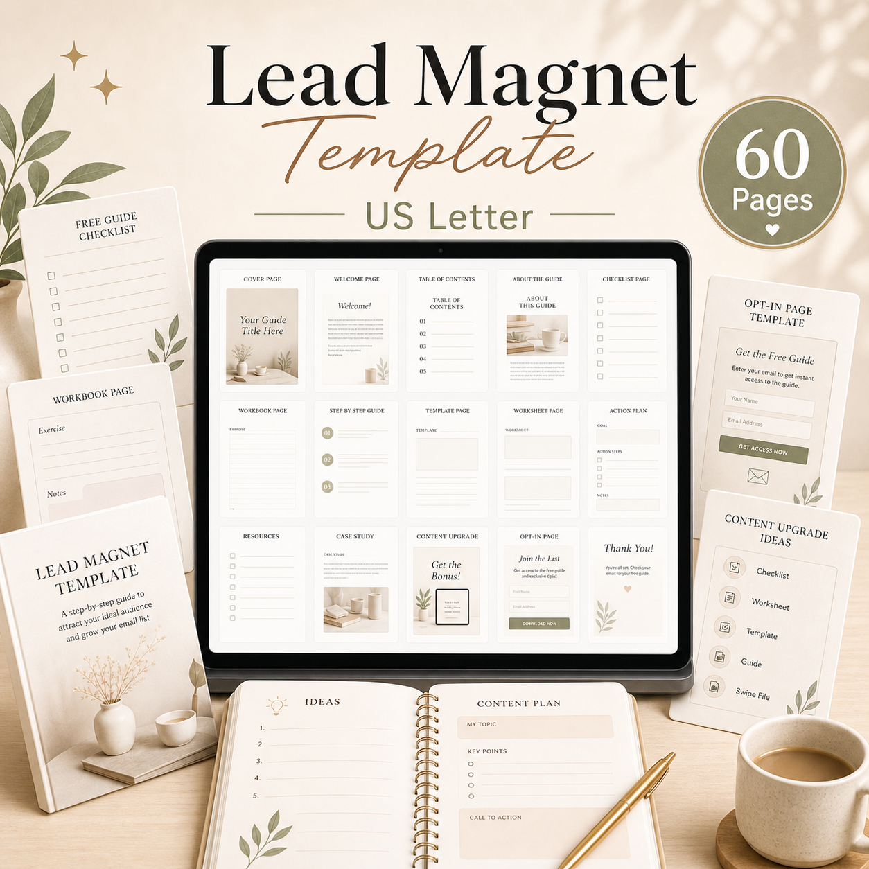 Lead Magnet Template | US Letter | 60 Pages