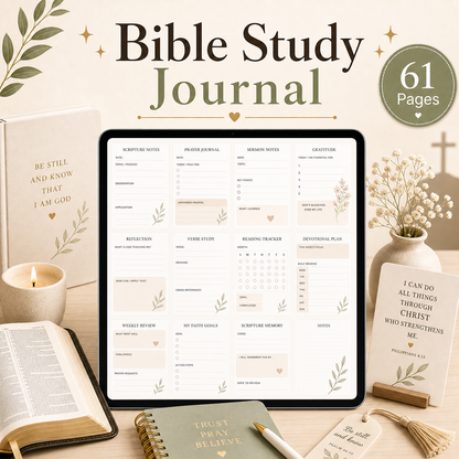Bible Study Journal - 61 Pages