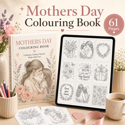 Mothers day colouring book - 61 pages