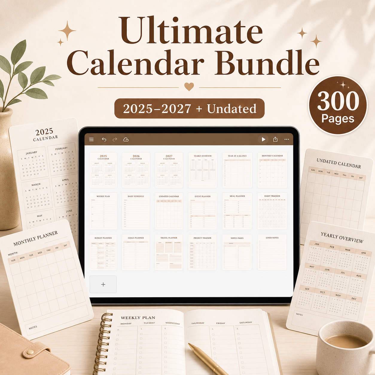 Ultimate Calendar Bundle: 2025-2027 + Undated