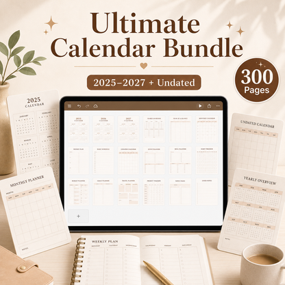 Ultimate Calendar Bundle: 2025-2027 + Undated