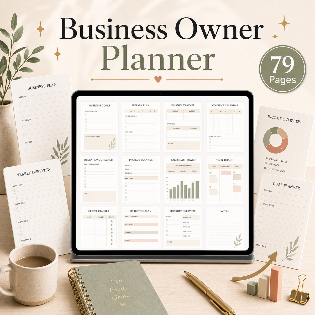 Business Owner Planner - 79 Pages