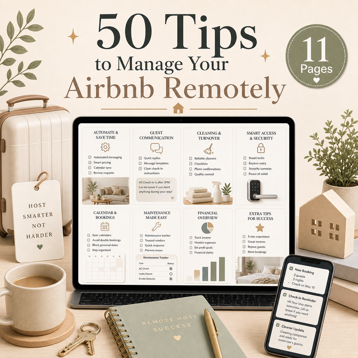 50 Tips to Manage Your Airbnb Remotely - 11 Pages