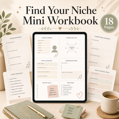 Find Your Niche Mini Workbook - 18 Pages