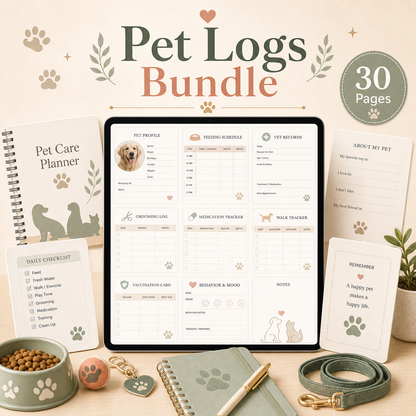 Pet Logs Bundle - 30 Pages