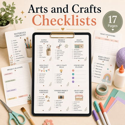 Arts and Crafts Checklists - 17 Pages